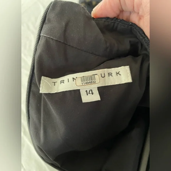 Trina Turk Dress 14 Black Lace Overlay Party Date Night Going Out Cocktail - Picture 3 of 9